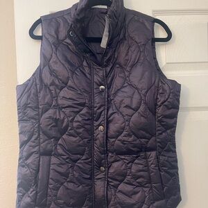 Chico's Quilted Deep Purple Vest with Stand-Up Collar